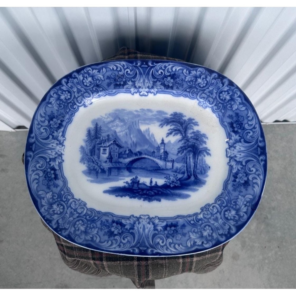 Royal Doulton Flow Blue Geneva Meat Platter (457)